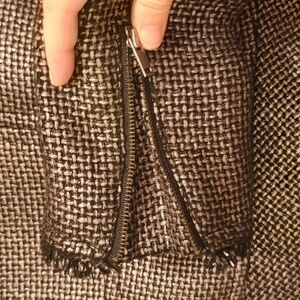 Banana Republic Metallic Woven Moto Jacket - Size 4 - Gunmetal Tweed Blazer